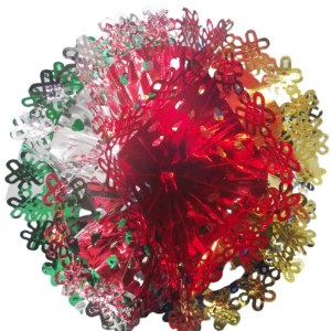 Picture of 7 Section Foil Ball Hanging Sukkah Decoration Multi Color 16"